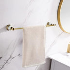 WINCASE Gold Towel Bar, Adjustable Crystal Towel Holder, Golden Finished Bathroom Single Towel Racks Rail Wall Mounted - Image 2