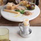 Creative Co-Op Marble Lazy Susan, White - Image 2