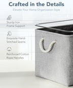 13x15x13 Inch Large Storage Bins with Cotton Rope Handles 6-Pack - Image 5