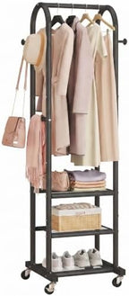 Dttwacoyh Clothing Rack with Wheels,Narrow Metal Garment Rack,Black by Dttwacoyh