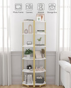 Hzuaneri Corner Shelf Stand 6-Tier Corner Bookshelf Storage Standing Shelf - Image 4