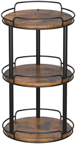 LAMU 10'' Wood Lazy Susan Turntable Organizer for Cabinet, 3 Tier Lazy Susan Spice Rack Organizer for Kitchen, Wood Turntable for Table Top, Countertop, Pantry, Bathroom by YourHome-OrganizationHelper