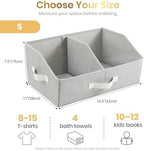 Closet Organizers Storage, Small Collapsible Bin 6pc, Light Gray - Image 2