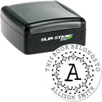 Customized Portable Pre-Inked Flowering Monogram Library Stamp - Personalized Name and Library Stamp for Imams - Custom Made for Books, Journals, and Documents, Easy to Use - Gift for Book Lovers - Image 2