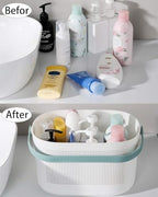 Plastic Portable Shower Caddy Basket, Storage Organizer, Green, 2 Pack - Image 2