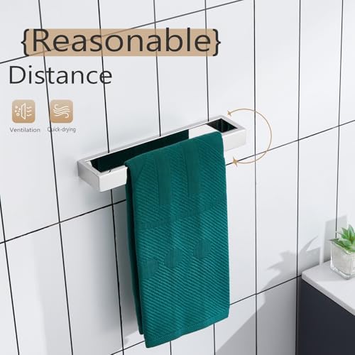 KOKOSIRI Towel Holder Chrome Hand Towel Bar Rack 12-Inch Kitchen Holder Polished Stainless Steel for Bathroom Hardware Wall Mounted, 1 Pack B4008CH-L12 - Image 4