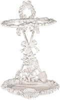 Sungmor Cast Iron Umbrella Stand with Drip Tray - Victorian & Vintage White by Sungmor