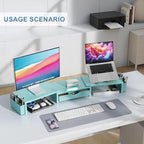 gianotter Dual Monitor Stand Riser With Drawer and 2 Pen Holders - Image 5
