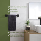 KOKOSIRI 12-Inch Single Towel Bar, Bathroom Kitchen Towel Holder, Wall Mounted SUS304 Stainless Steel Towel Rack 2 Pack, Matte Black, B4003BK-L12-P2 - Image 3