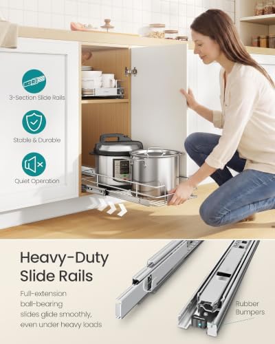 SONGMICS Pull Out Cabinet Organizer 11.6" W x 21.3" D, Easy Pull-Out - Image 5
