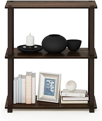 Furinno TURN-S-TUBE Storage Shelves, 3-Tier Book Shelf, Corner Shelf, Toolless Open Shelves, for Organization and Storage, Living Room, Garage, Home Office, Walnut - Image 5
