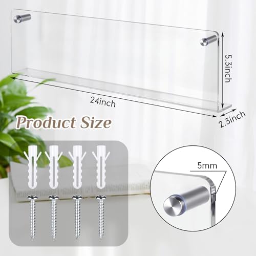 4 Pack Clear Acrylic Magazine Holder Wall, Brochure, 24 Inch - Image 2
