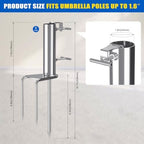 Dolibest Portable Umbrella Base Umbrella Ground Stake Fit 1-1.1.6'' Poles - Image 6