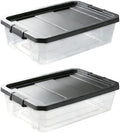 2 Pack 40 Quart Storage Bins with Lids, Underbed Plastic Storage Containers by Unknown