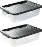 2 Pack 40 Quart Storage Bins with Lids, Underbed Plastic Storage Containers by Unknown