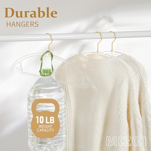 MIZGI Clear Hangers 50 Pack, Patented Rounded Shoulder Acrylic Hangers - Image 4