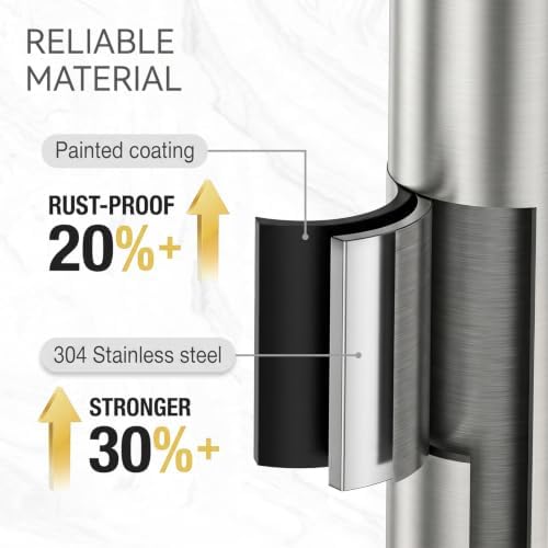 BESy Toilet Paper Holder Stand Bathroom Tissue Free Standing Brushed Nickel - Image 5