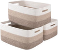 OIASKET Large Storage Basket for Organizing, Woven Rope Basket for Shelves, Closet Organizer Bins for Clothes, Blanket, Toys, Baby Nursery Storage, 17.7" x 13" x 7.87", 3 Packs Gradient Yellow by OIASKET