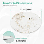 ZL ZELing 23.6" Lazy Susan Turntable – 360° Sinteredstone Silent Anti-Slip Turntable, Table Top Centerpiece for Kitchen, Pantry, Spice Rack, Refrigerator & Dining Table, Brown - Image 3