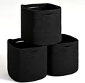 ICERZCZ 11 Inch Cube Storage Bins, Storage Cube Organizer Bins, Woven Cotton Rope Basket for Storage, Storage Baskets for Organizing Shelves, Square Baskets for Toys, Black (Pack of 3) by ICERZCZ
