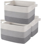 OIAHOMY Cotton Rope Storage Baskets for Organizing Gradient Gray 3-Pack by MasterofSpaceOptimization
