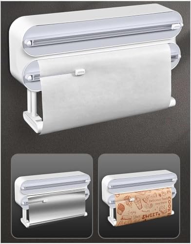 Magnetic Foil and Plastic Wrap Organizer, Magnetic Aluminum Foil Dispenser, Magnetic Wrap and Foil Cutter with Cutter for Wrap, Foi & Parchment. Clean Cuts Every Time. (B) - Image 7