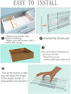 6 Pack 5" High Clear Adjustable Drawer Dividers Clothes,Expandable 13-21" - Image 3