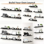 upsimples Floating Shelves for Wall Decor and Storage, Black, 6Pcs 23.6'' - Image 4
