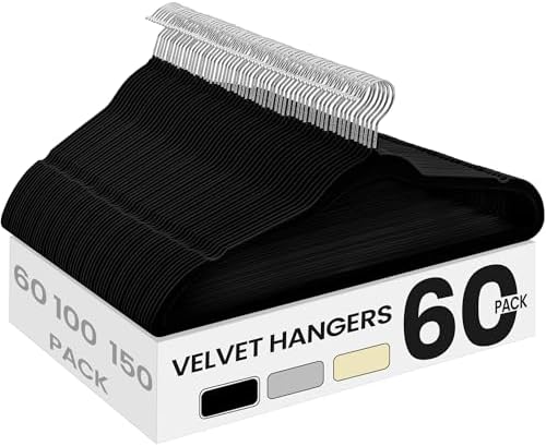 SONGMICS Velvet Hangers 60 Pack, Non-Slip, Heavy-Duty, Space-Saving by SONGMICSbySONGMICSHOME
