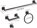 Bathroom Hardware Set 4 Pieces,Oil Rubbed Bronze Bathroom Accessories Set Stainless Steel Wall Mounted, Hand Towel Bar, Towel Ring, Robe Towel Hooks,Toilet Paper Holder,Towel Bar Set, 23.6 Inch - Image 6