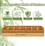 Belt Organizer, 7 Compartments Belt Organizer for Closet and Drawer, Bamboo Tie and Belt Storage Case, Belt Holder Box for Men/Women (Wooden, 7) - Image 2