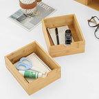 Bamboo Desk Organizer with Drawers, 3-Drawer Desktop Storage Box - Image 5