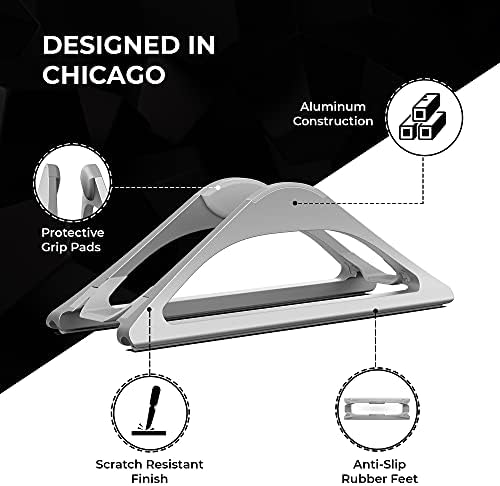 HumanCentric Vertical Laptop Stand for Desks in Silver Color, Adjustable - Image 5