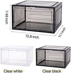 Attelite Large Shoe Boxes 6 Pack Drop Side Shoe Storage Containers Black - Image 2