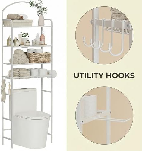 4-Tier Over The Toilet Storage, Bathroom Organizer - Image 4