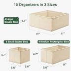 Kootek 16 Pack Drawer Organizer Clothes Dresser Organizers for Clothing - Image 2