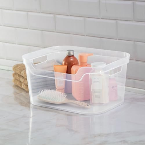 Sterilite Large Open Bin, Clear Plastic Organizing Container, 24-Pack - Image 6