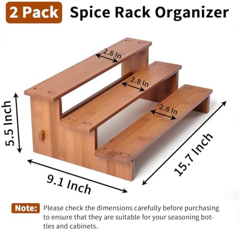 JinDoWin 2 Pack Spice Rack Organizer for Cabinets,Countertop & Pantries - Image 4