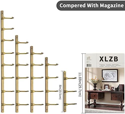 WINCASE Antique Brass Hooks, 8 Hook Coat Rack, Bath Wall Mounted Vintage Brushed Brass Bathroom Row Hooks Rustic Towels Coats Hooks - Image 6