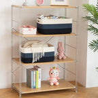 OIASKET Large Storage Basket for Organizing, Woven Rope Basket for Shelves, Closet Organizer Bins for Clothes, Blanket, Toys, Baby Nursery Storage, 17.7" x 13" x 7.87", 2 Packs Gradient Blue - Image 6