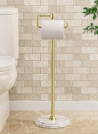 KES 26" H Anti-Wobble Toilet Paper Holder Stand with Weighted Base, 18/8 Stainless Steel Free Standing Toilet Paper Holder with Rust-Resistance Upgrade, Vintage Brushed Gold, BPH235-BZ by KES