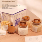 4 Pack Glass Pantry Storage Containers with 132 Pantry Labels - 37 FL OZ Kitchen Glass Canisters with Bamboo Airtight Lids - Farmhouse Glass Pantry Jars for Cookie, Rice, Pasta, Cereal, Bath Salt - Image 2