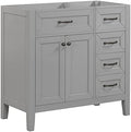 Flieks 36" Bathroom Vanity Without Sink, Cabinet Base Only, Bathroom Cabinet with Drawers, Solid Frame and MDF Board, Grey by Flieks