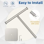RUACQ T-Shape Hand Towel Holder Stand, 12inch, Brushed Nickel, 2 Pack - Image 3