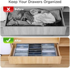 Qozary Jeans Pants Organizer for Closet, 4 Pack Drawer Organizers for Clothing, 6 Grids Wardrobe Clothes Organizer, Jean Organizer for Closet, Deep Drawer, Clothes Organizer for Shirts, Legging - Image 2