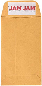 JAM PAPER #3 Coin Business Commercial Envelopes with Peel and Seal Closure - 2 1/2 x 4 1/4 - Brown Kraft Manila - Bulk 250/Box - Image 2