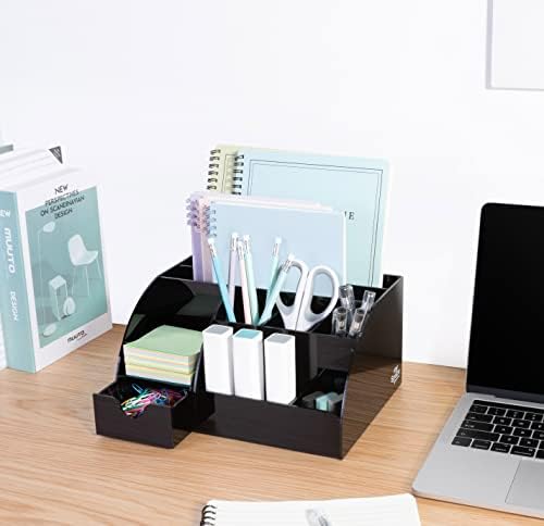 My Space Organizers Black Desk Organizer with 9 Compartments - Desktop Office Supplies and Desk Accessories Organizer - Image 5