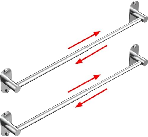 Towel Bar, Adhesive or Drill Wall Mount, Chrome, 2 Pack by MIROAMZ