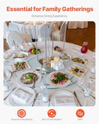 VEVOR 20 in Glass Lazy Susan Turntable, 360° Rotation Round Clear Tabletop Rotating Tray, Tempered Glass Dining Table Centerpiece, Smooth and Silent Spin, for Family Gatherings, Banquets & Weddings - Image 2