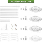 Coner Shower Caddy Tension Pole with 4 Lazy Susan Bathroom Corner Organizer 360° Rotating 35-128 Inch No Drilling Floor Standing Shelves Adjustable Shower Rack for Bathroom(White) - Image 2